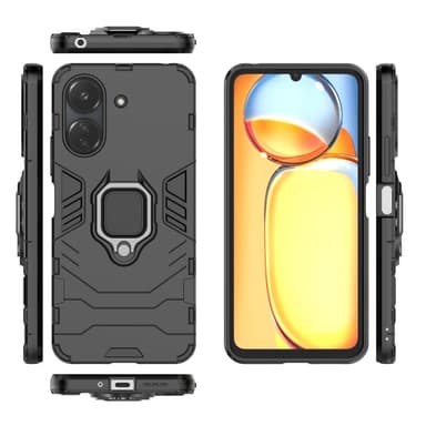 SKALO Xiaomi Redmi 13C 4G Armor Hybrid Metallring skal - Svart