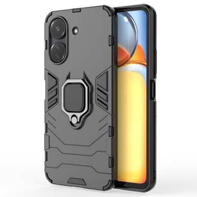 SKALO Xiaomi Redmi 13C 4G Armor Hybrid Metallring skal - Svart