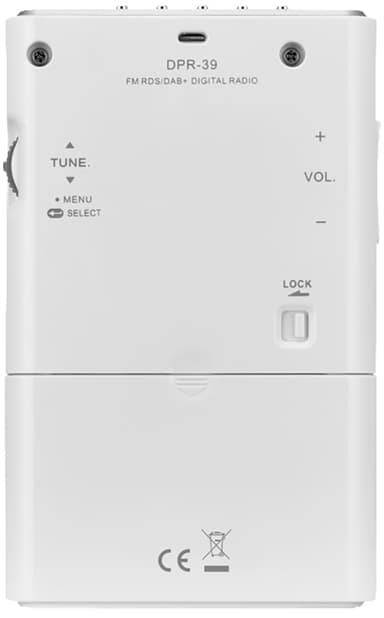 Sangean DPR-39 Fickradio DAB+, FM Vit