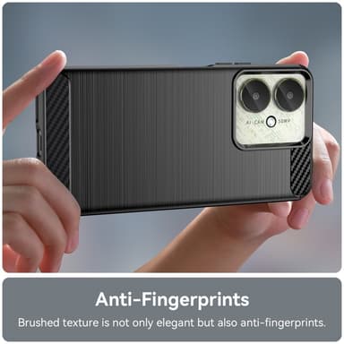 För Xiaomi Redmi 13C Karbon fiber texture Skal Baksida - Svart