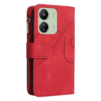 KT Plånboksfodral till Xiaomi Redmi 13C - Röd-Svart