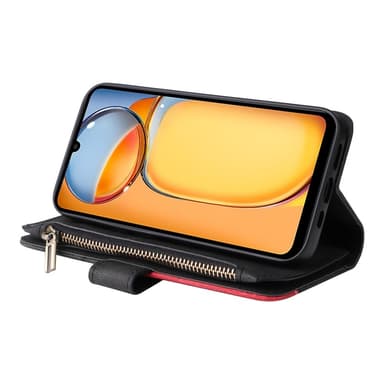 KT Plånboksfodral till Xiaomi Redmi 13C - Svart-Röd