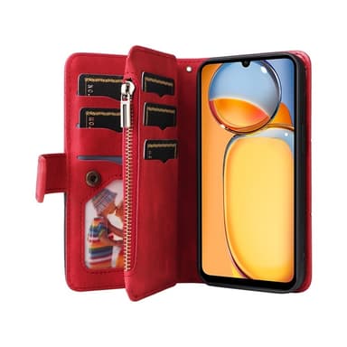 KT Plånboksfodral till Xiaomi Redmi 13C - Röd-Svart
