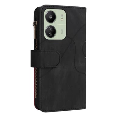KT Plånboksfodral till Xiaomi Redmi 13C - Svart-Röd