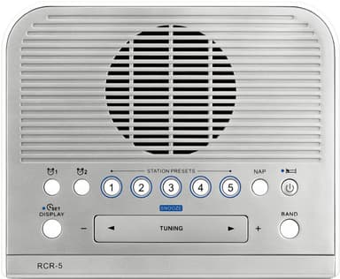Sangean RCR-5 Klockradio FM, AM AUX Silver, Vit