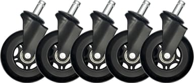 Piranha hjul för gamingstol – 5-pack (svarta)