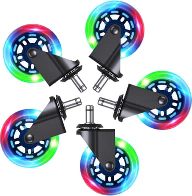 Piranha hjul för gamingstol – 5-pack (RGB)