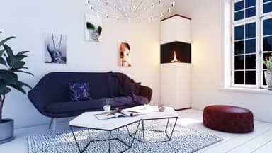 TenderFlame House skorstensfri kamin (vit)