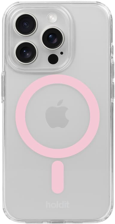 Holdit iPhone 15 Pro MagSafe fodral (rosa)