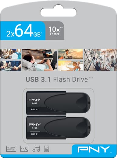 PNY Attache 4 USB 3.1-minne 64 GB (2-pack)
