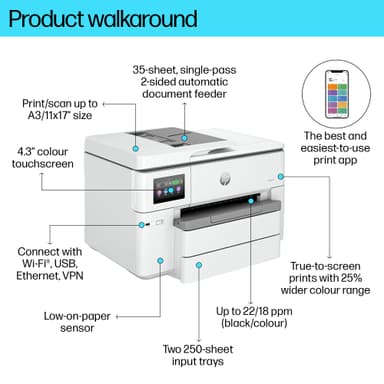 HP OfficeJet Pro 9720e AIO bläckstråleskrivare