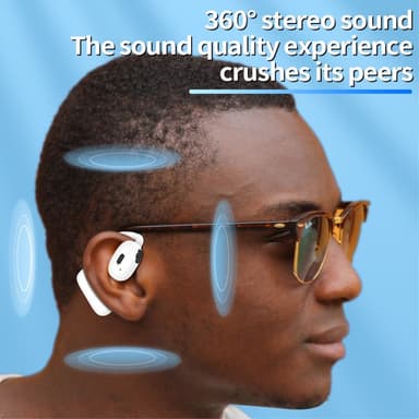 Single Ear Hook Hörlur Bluetooth 5.4 Stereo Headphone - Svart