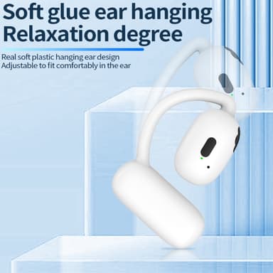 Single Ear Hook Hörlur Bluetooth 5.4 Stereo Headphone - Vit
