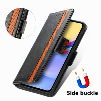 SKALO Samsung A15 5G CASENEO 002 Series Premium PU-Läder Plånbok - Svart