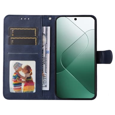 SKALO Xiaomi 14 5G PU-Läder Plånboksfodral - Blå