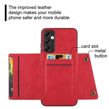 SKALO Samsung A15 5G PU Läder Skal med Plånbok - Svart
