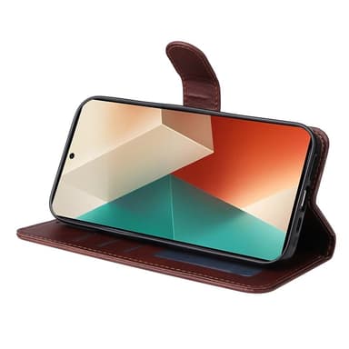 SKALO Xiaomi Redmi Note 13 5G PU-Läder Plånboksfodral - Brun