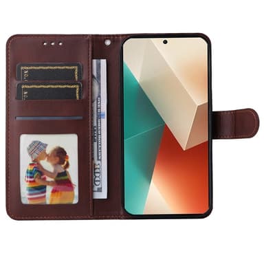 SKALO Xiaomi Redmi Note 13 5G PU-Läder Plånboksfodral - Brun