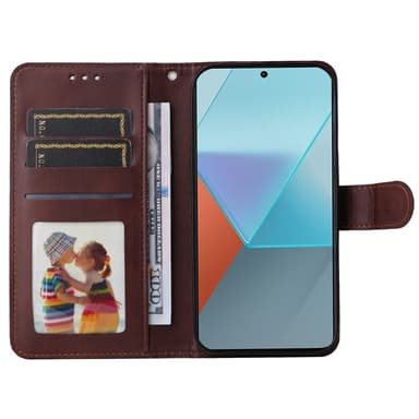 SKALO Xiaomi Redmi Note 13 Pro 5G PU-Läder Plånboksfodral - Brun