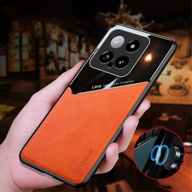 SKALO Xiaomi 14 5G The-V PU-Läder Hybrid Skal - Orange