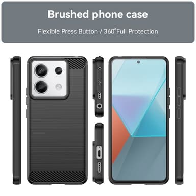 SKALO Xiaomi Redmi Note 13 Pro 5G Armor Carbon Stöttåligt TPU-skal - Svart