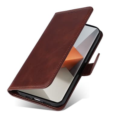SKALO Xiaomi Redmi Note 13 Pro+ PU-Läder Plånboksfodral - Brun