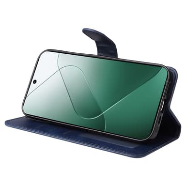 SKALO Xiaomi 14 5G PU-Läder Plånboksfodral - Blå