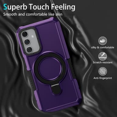 SKALO Samsung A15 5G Armor Hybrid Metallring skal - Mörklila