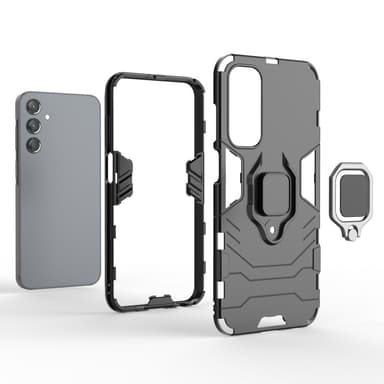 SKALO Samsung A25 5G Armor Hybrid Metallring skal - Svart