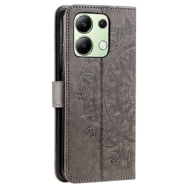 SKALO Xiaomi Redmi Note 13 4G Mandala Plånboksfodral - Grå