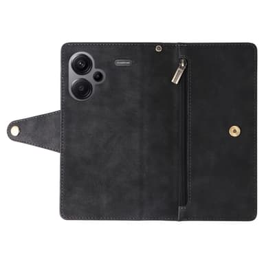 SKALO Xiaomi Redmi Note 13 Pro+ 10-FACK Plånboksfodral - Svart