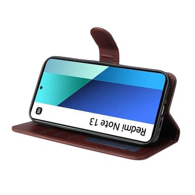SKALO Xiaomi Redmi Note 13 4G PU-Läder Plånboksfodral - Brun