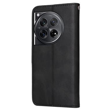 SKALO OnePlus 12 5G PU-Läder Plånboksfodral - Svart