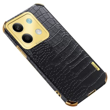 SKALO Xiaomi Redmi Note 13 5G Krokodil Guldkant Skal - Svart