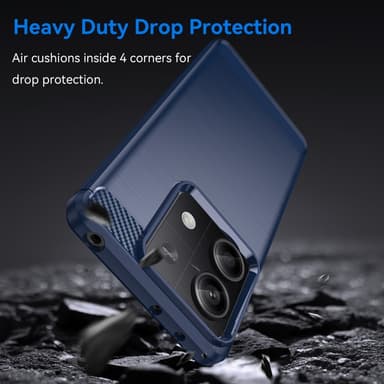 SKALO Xiaomi Redmi Note 13 5G Armor Carbon Stöttåligt TPU-skal - Blå
