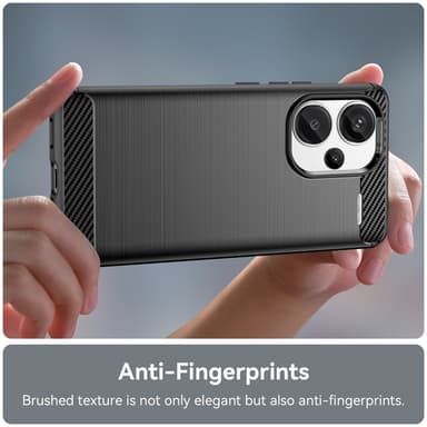 SKALO Xiaomi Redmi Note 13 Pro+ Armor Carbon Stöttåligt TPU-skal - Svart