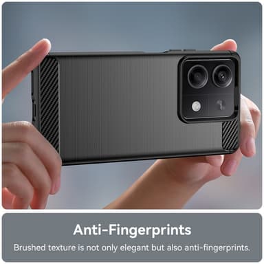 SKALO Xiaomi Redmi Note 13 5G Armor Carbon Stöttåligt TPU-skal - Svart