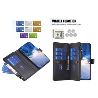 SKALO Xiaomi Redmi Note 13 4G Big Wallet 11-FACK Plånboksfodral - Svart