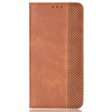 SKALO Motorola Moto G04 Embossed Premium Plånboksfodral - Brun