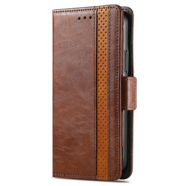 SKALO Xiaomi 14 5G CASENEO 002 Series Premium PU-Läder Plånbok - Mörkbrun