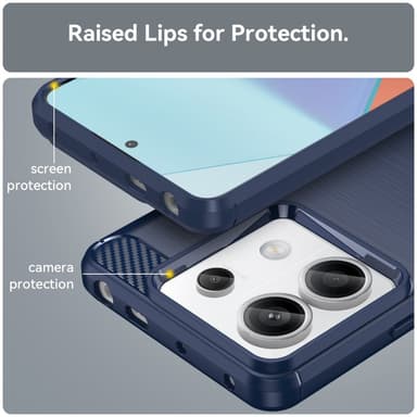 SKALO Xiaomi Redmi Note 13 Pro 5G Armor Carbon Stöttåligt TPU-skal - Blå