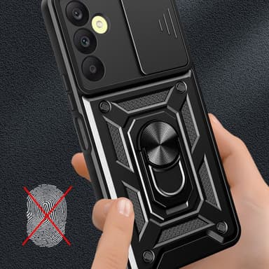 SKALO Samsung A25 5G Armor Hybrid Metallring Kameraslider - Svart