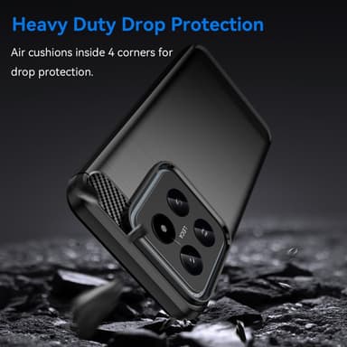 SKALO Xiaomi 14 5G Armor Carbon Stöttåligt TPU-skal - Svart