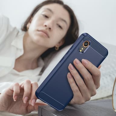 SKALO Samsung Xcover 7 Armor Carbon Stöttåligt TPU-skal - Blå