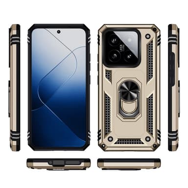 SKALO Xiaomi 14 5G Armor Hybrid Metallring skal - Guld