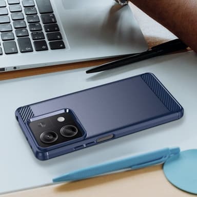 SKALO Xiaomi Redmi Note 13 5G Armor Carbon Stöttåligt TPU-skal - Blå