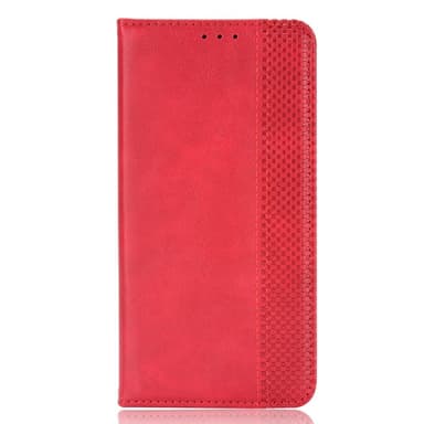 SKALO OnePlus 12R 5G Embossed Premium Plånboksfodral - Röd