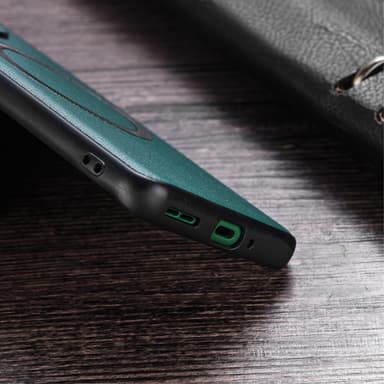 SKALO OnePlus 12 5G PU-Läder Hybrid Magnetring Skal - Grön