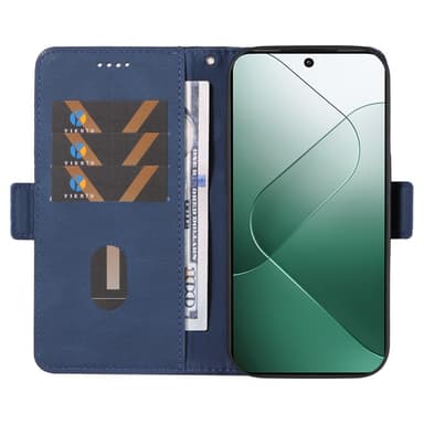 SKALO Xiaomi 14 5G Quiltat Plånboksfodral - Blå