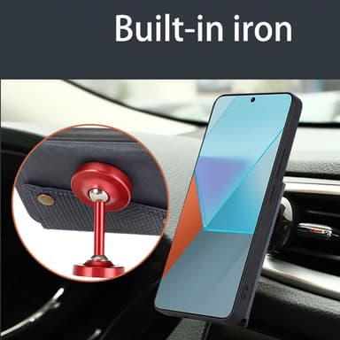 SKALO Xiaomi Redmi Note 13 Pro 5G PU Läder Skal med Plånbok - Brun